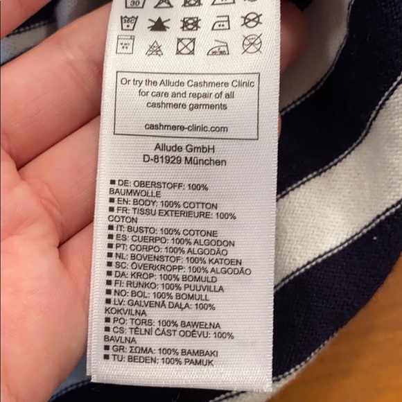 Allude Striped Tee Shirt Size Medium - Picture 8 of 8